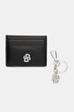 Puzdro na karty + kľúčenka BOSS nášivka čierna 50552247