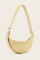 Αξεσουάρ AllSaints Τσάντα κρουασάν γυναικεία δερμάτινη LUNA W192XD κίτρινο