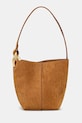 JW Anderson geantă din nubuck The Jwa Corner Small Bucket model fin maro HB0740.LA0375
