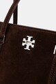 Tory Burch torebka zamszowa Kira Turnlock Suede brązowy 169180.200