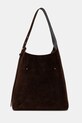 Αξεσουάρ Τσάντα σουέτ Tory Burch Romy Suede Hobo Bag 175320.201 καφέ