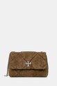 Tory Burch borsa a mano in pelle Kira Diamond Quilt pelle scamosciata verde 169170.300