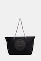 Kabelka Tory Burch Ella Chain Zip Tote jednofarebný čierna 171639.001