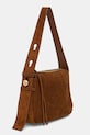 Τσάντα σουέτ Tory Burch Romy Suede Shoulder 177365.200 καφέ AW25
