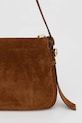 Αξεσουάρ Τσάντα σουέτ Tory Burch Romy Suede Shoulder 177365.200 καφέ