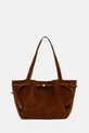 Τσάντα σουέτ Tory Burch Romy Suede Tote δέρμα σαμουά καφέ 178158.200
