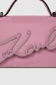 Αξεσουάρ Δερμάτινη τσάντα Karl Lagerfeld A4W30033 ροζ