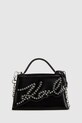 Кожена чанта Karl Lagerfeld гладка кожа черен A4W30035