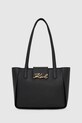 Кожена чанта Karl Lagerfeld щампа черен A4W30066