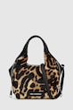 Karl Lagerfeld borsa a mano in pelle pelle fiore marrone A4W30123
