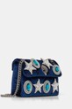 Kurt Geiger London torebka welurowa VELVET MINI KENSINGTON 5018780789 granatowy AW25