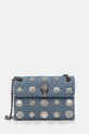 Kurt Geiger London torebka welurowa VELVET MINI KENSINGTON tekstylny niebieski 5018382789