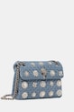 Kurt Geiger London torebka welurowa VELVET MINI KENSINGTON 5018382789 niebieski AW25