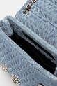 Kurt Geiger London torebka welurowa VELVET MINI KENSINGTON 5018382789 niebieski