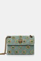 Kurt Geiger London torebka welurowa VELVET MINI KENSINGTON tekstylny zielony 5018373789