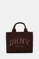 Κοτλέ τσάντα Dkny HADLEE υφασμάτινο καφέ R53ADC80
