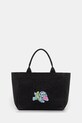GANNI torebka bawełniana Shopper XXL Pocket Dog Print tekstylny czarny A7083