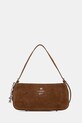 Tommy Jeans torebka skórzana skóra zamszowa brązowy AW0AW18309