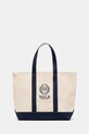 Sporty & Rich torebka Yale Crest Tote tekstylny beżowy BA006611677BE23