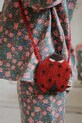 Konges Sløjd torebka dziecięca LADYBUG BEADED BAG nie mieści A4 czerwony KS103853.9BYA