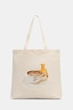 Pamučna torba Café Kitsuné Cappuccino Tote print bež PU05108WB0013