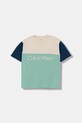 Дитяча бавовняна футболка Calvin Klein Jeans бавовна бірюзовий IB0IB02528.128.170.9BYA