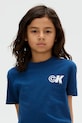 Παιδικό βαμβακερό μπλουζάκι Calvin Klein Jeans IB0IB02544.9BYA μπλε