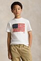 Polo Ralph Lauren tricou de bumbac pentru copii imprimeu alb 323843794004
