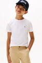 Детская хлопковая футболка Tommy Hilfiger хлопок белый KB0KB06879.128.176.9BYA