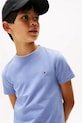Chłopiec Tommy Hilfiger t-shirt bawełniany dziecięcy KB0KB06879.128.176.9BYA niebieski