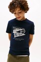 Tommy Hilfiger t-shirt bawełniany dziecięcy nadruk granatowy KB0KB09719.128.176.9BYA