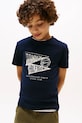 Tommy Hilfiger t-shirt bawełniany dziecięcy nadruk granatowy KB0KB09719.128.176.9BYA