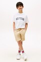 Chłopiec Tommy Hilfiger t-shirt bawełniany dziecięcy KB0KB09726.128.176.9BYA biały