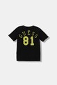 Guess t-shirt bawełniany dziecięcy L5YI12.K8HM4.9BYA czarny AW25