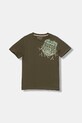 Guess t-shirt bawełniany dziecięcy nadruk zielony L5YI17.K8HM4.9BYA