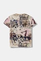 Guess t-shirt bawełniany dziecięcy L5YI19.K8HM4.9BYA niebieski AW25
