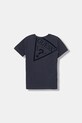 Guess t-shirt bawełniany dziecięcy L5YI39.K8HM4.9BYA granatowy AW25