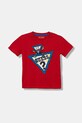 Guess t-shirt bawełniany dziecięcy nadruk czerwony N5YI00.K8HM4.9BYA