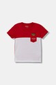 Guess t-shirt bawełniany dziecięcy aplikacja czerwony N5YI11.K8HM4.9BYA