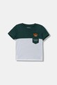 Guess t-shirt bawełniany dziecięcy aplikacja zielony N5YI11.K8HM4.9BYA