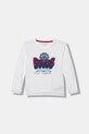 Guess longsleeve bawełniany dziecięcy nadruk biały N5YI13.K8HM0.9BYA