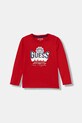 Guess longsleeve bawełniany dziecięcy nadruk czerwony N5YI13.K8HM0.9BYA