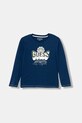 Guess longsleeve bawełniany dziecięcy nadruk niebieski N5YI13.K8HM0.9BYA