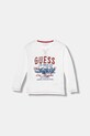 Guess longsleeve bawełniany dziecięcy nadruk biały N5YI18.K8HM0.9BYA