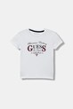 Guess t-shirt bawełniany dziecięcy nadruk biały N5YI20.K8HM4.9BYA