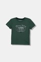 Guess t-shirt bawełniany dziecięcy nadruk zielony N5YI20.K8HM4.9BYA
