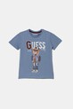 Guess tricou de bumbac pentru copii print albastru N5YI22.K8HM4.9BYA