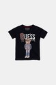 Παιδικό βαμβακερό μπλουζάκι Guess βαμβάκι σκούρο μπλε N5YI22.K8HM4.9BYA