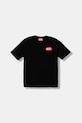 Diesel tricou de bumbac pentru copii TPATCH OVER T-SHIRT print negru J02469