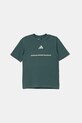 adidas t-shirt bawełniany dziecięcy nadruk turkusowy KC5383